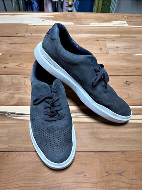 Cole Haan Grand Series Men’s Size 13 Gray/ Blue Suede Lace Up Sneakers